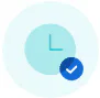 A blue and white clock.