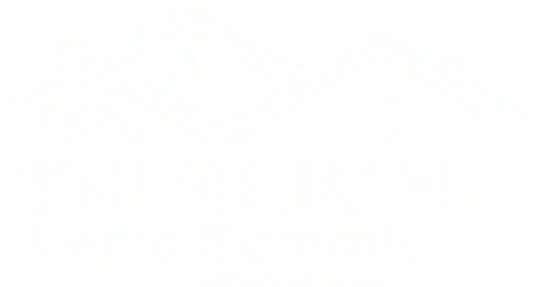 Attached image file Logo for Trimlight Lees Summit, Authorized Dealer, featuring two outlined house rooftops with windows above the company name in bold letters.